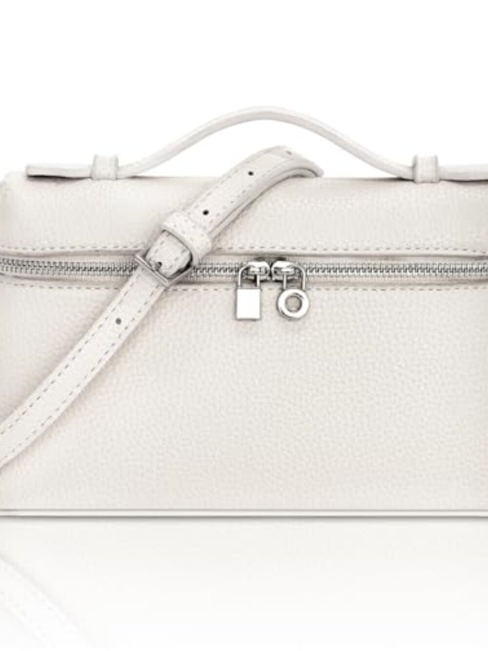 Pebbled Leather Crossbody Purse Small Top-Handle with Zipper Adjustable Strap